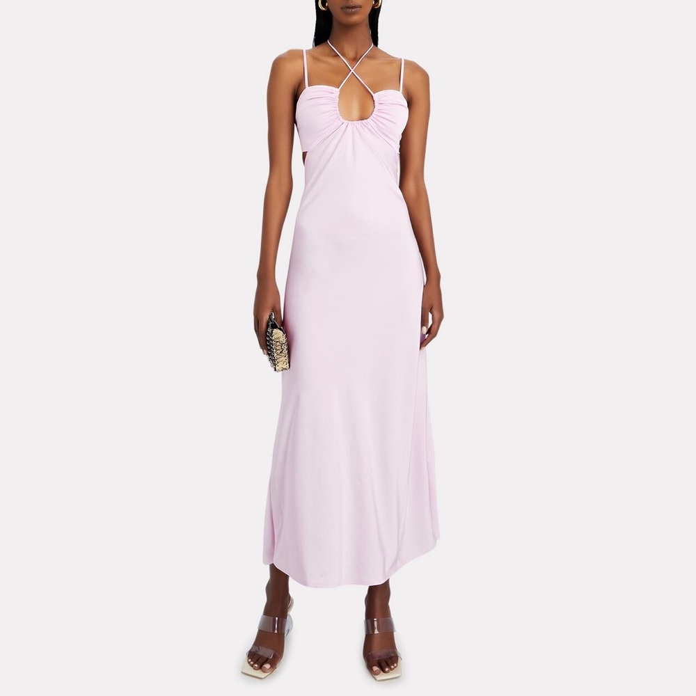 ALC Sienna Cut-Out Satin Midi Dress